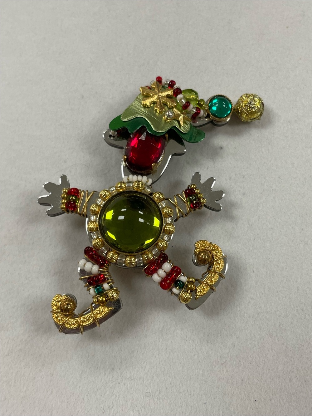 Liztech Festive Christmas Elf Hand-Crafted Brooch
